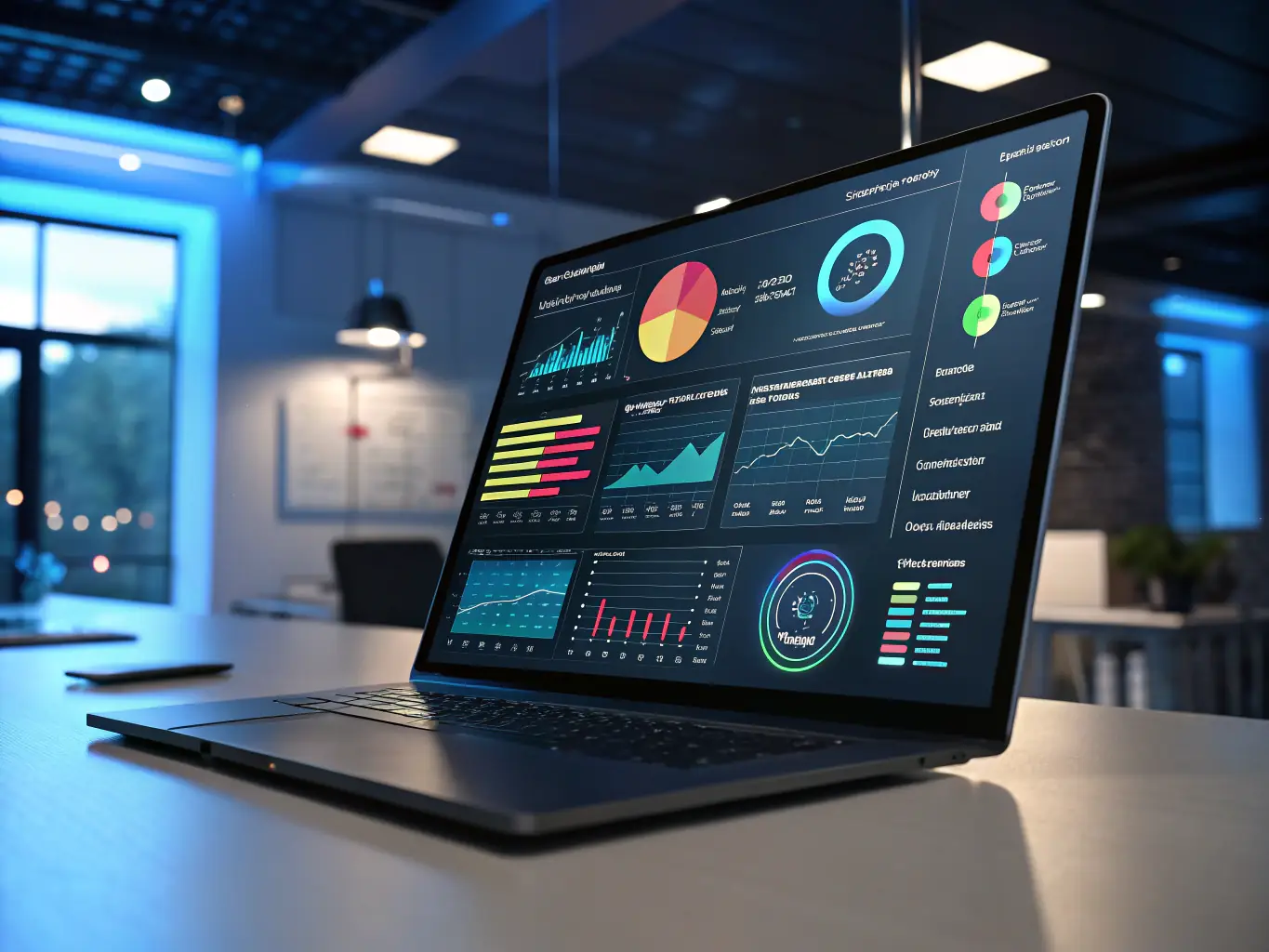 An image of a digital marketing dashboard showing lead metrics and campaign analytics, highlighting successful lead generation.